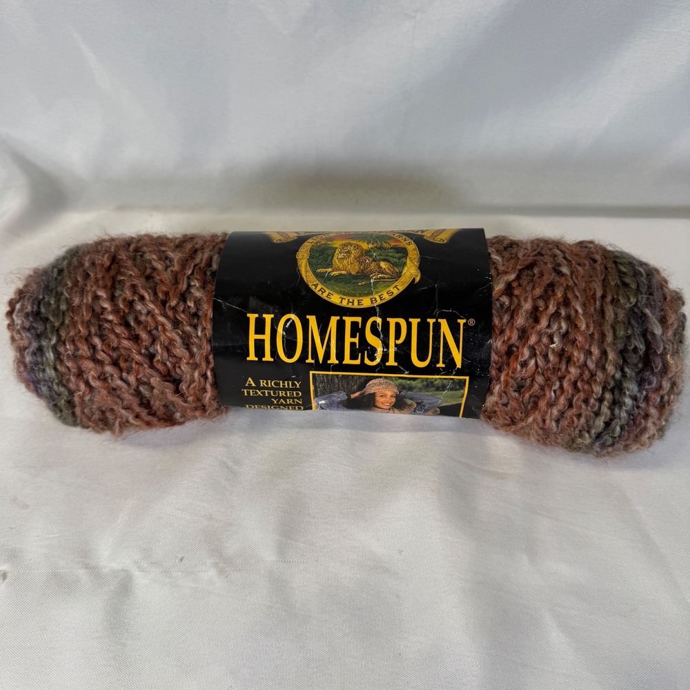Lion Brand Homespun Yarn Adirondack 319 Brown Multi Bulky Textured 6oz 185yd New
